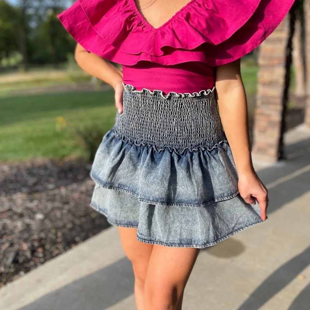 NWT Magenta ruffled bodysuit - Picture 2 of 2